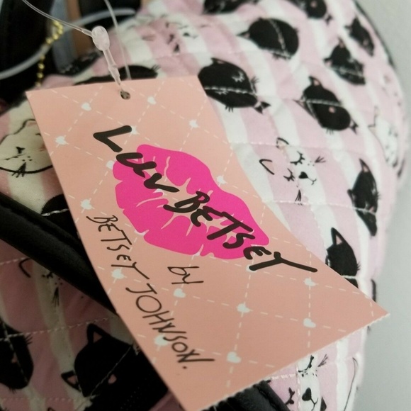 Betsey Johnson Backpack Cats Pink White Black - Picture 2 of 8